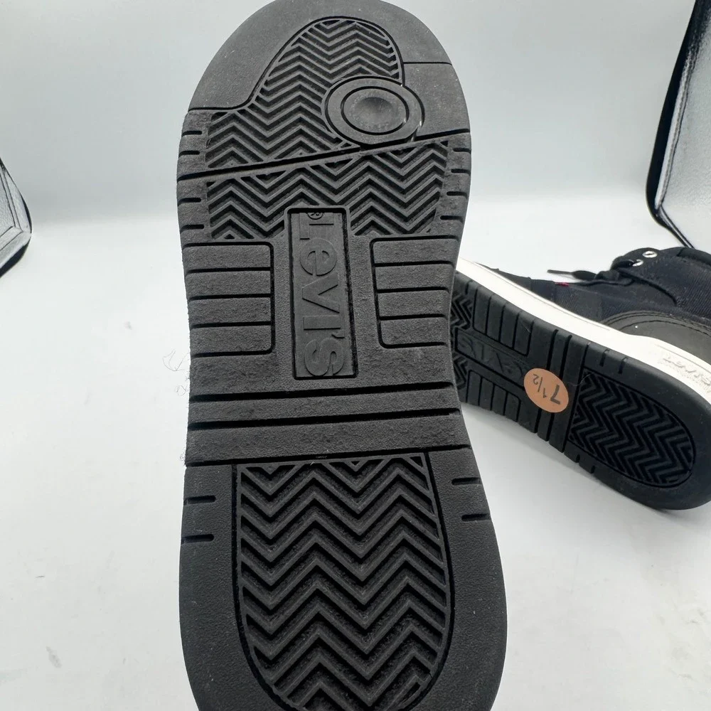 New Levi Strauss Women's Black High Top Canvas Sneakers Shoes Size 7.5